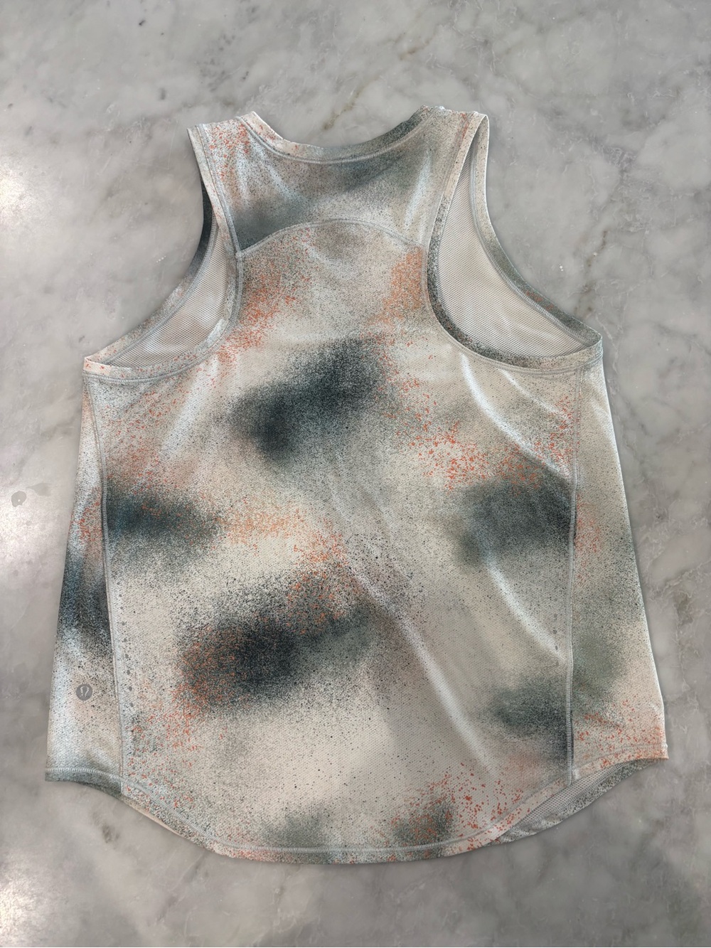 Lululemon Athletica Cream Black Peach Speckle Racerback Athletic Tank Top Size 6